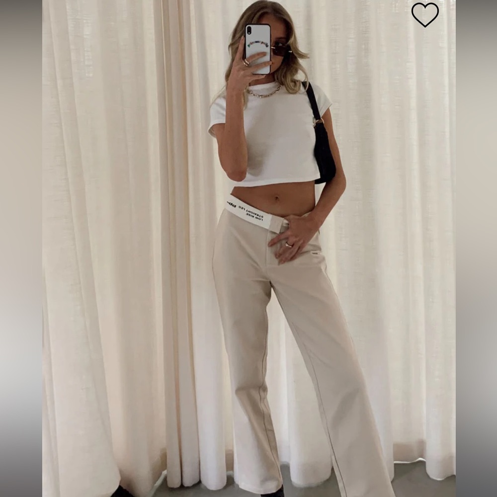 Princess Polly pant low rise cream